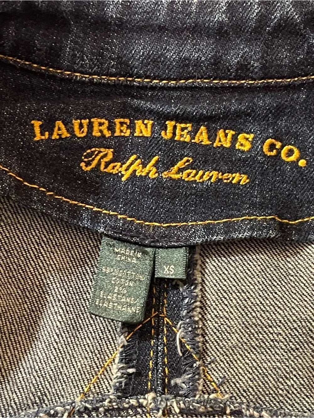 Vintage Ralph Lauren Denim Peacoat Jacket XS Y2K Fit & Flare Nautical - Picture 14 of 16